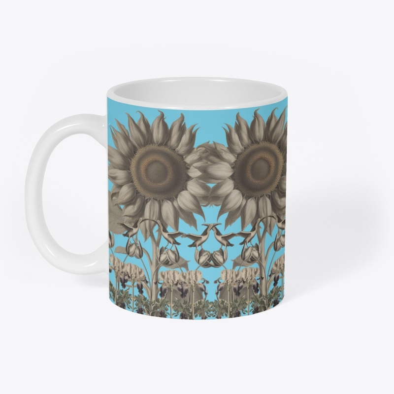 sunflower, iris, tulip