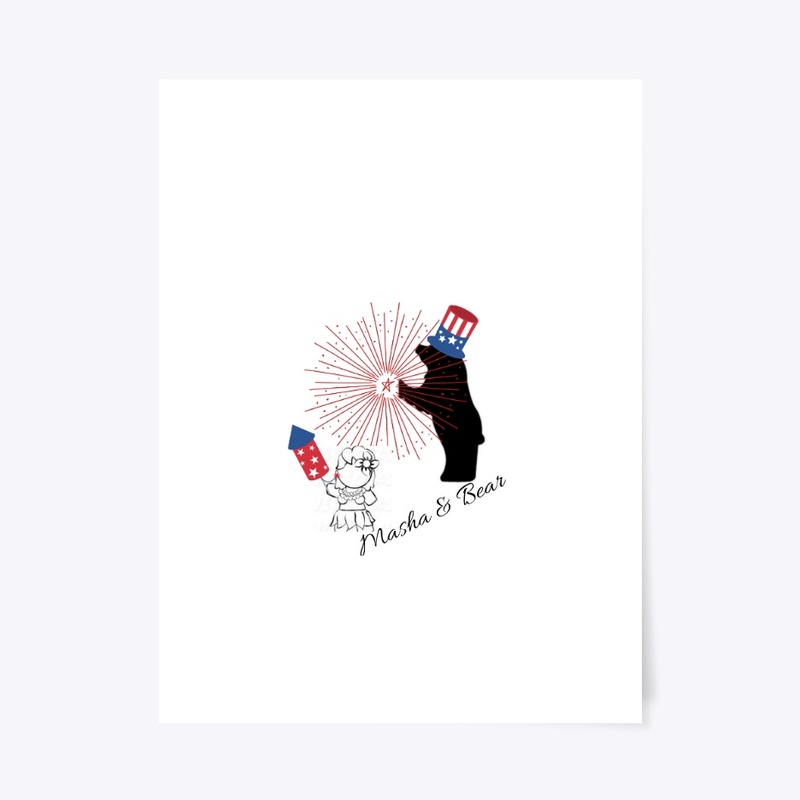 Masha & Bear 4th July Tee