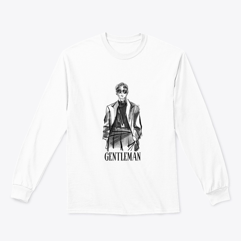 Gentleman Graphic White T-Shirt 