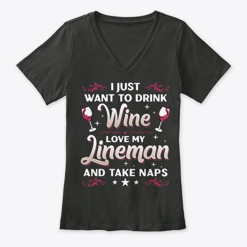 Funny Lineman's Wife And Wine Lover Gift