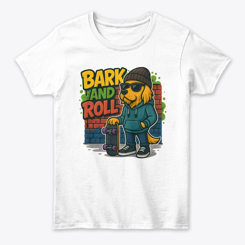 Bark and Roll Hipster Dog Tee