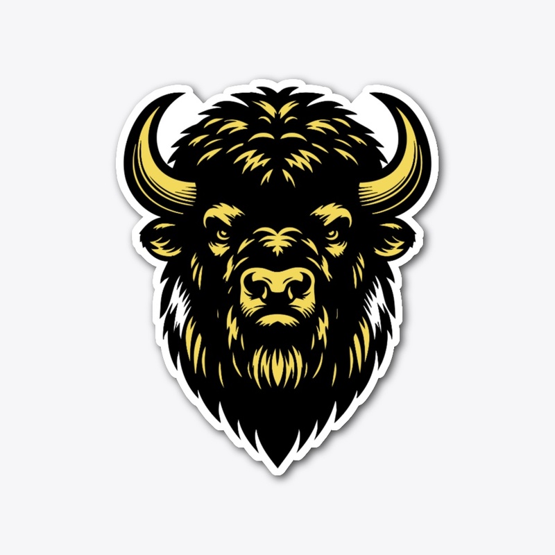 Angry Bison Head Design