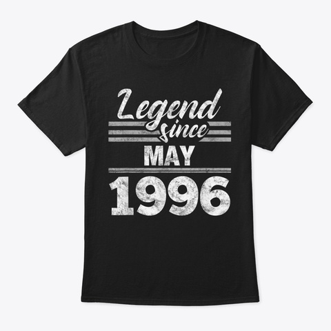 23 Rd Birthday Gift Legend Since May 1996 Black T-Shirt Front