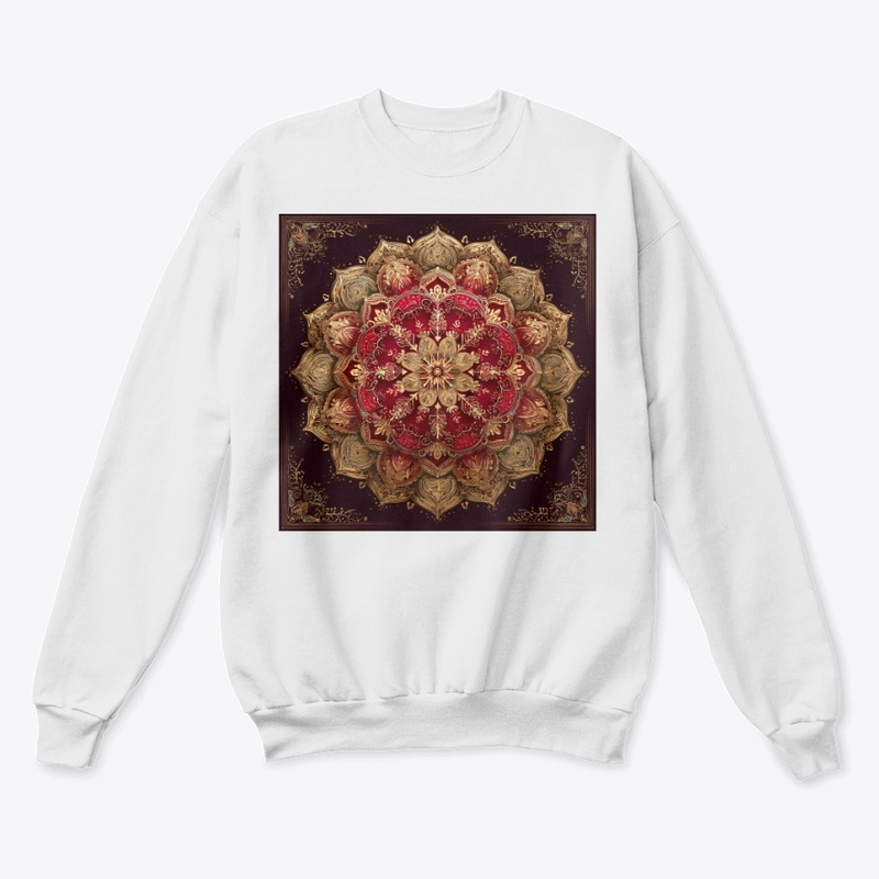 Red Gold Mandala Vintage Design