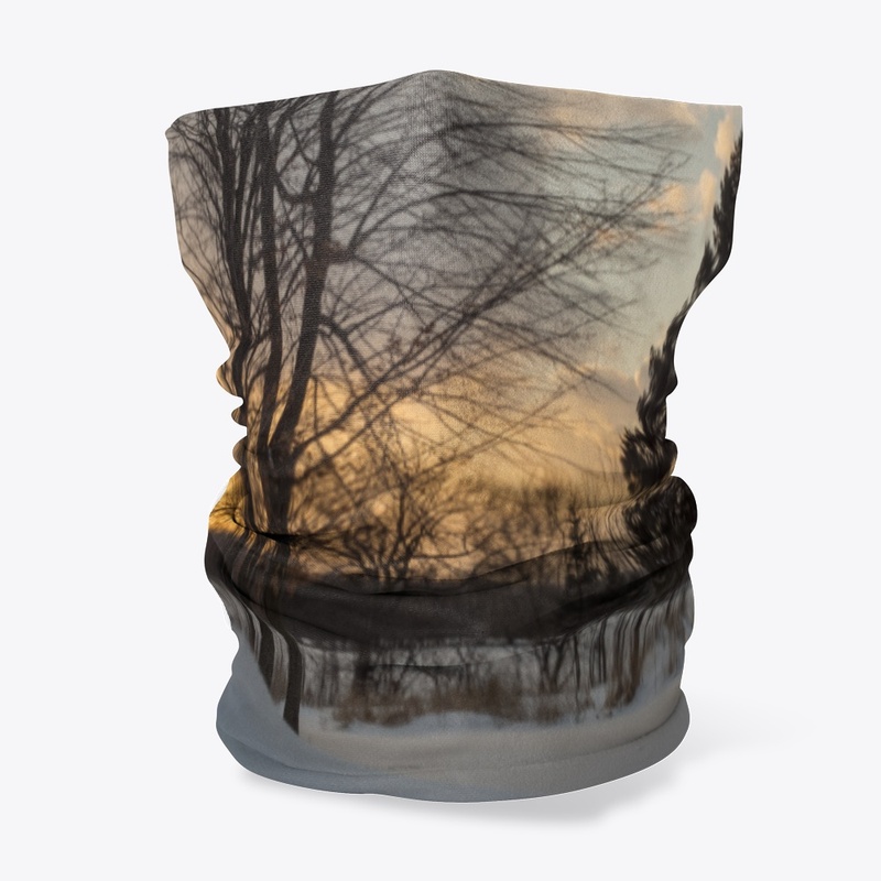 SUNSET VIEW AND WINTER LANDSCAPE