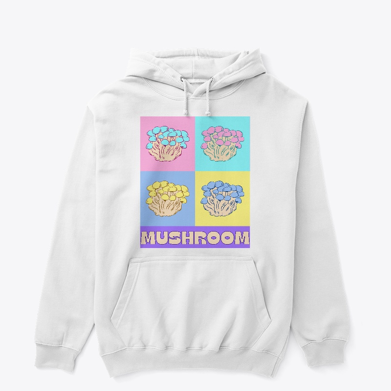Cute baby pastel four mushroom collage