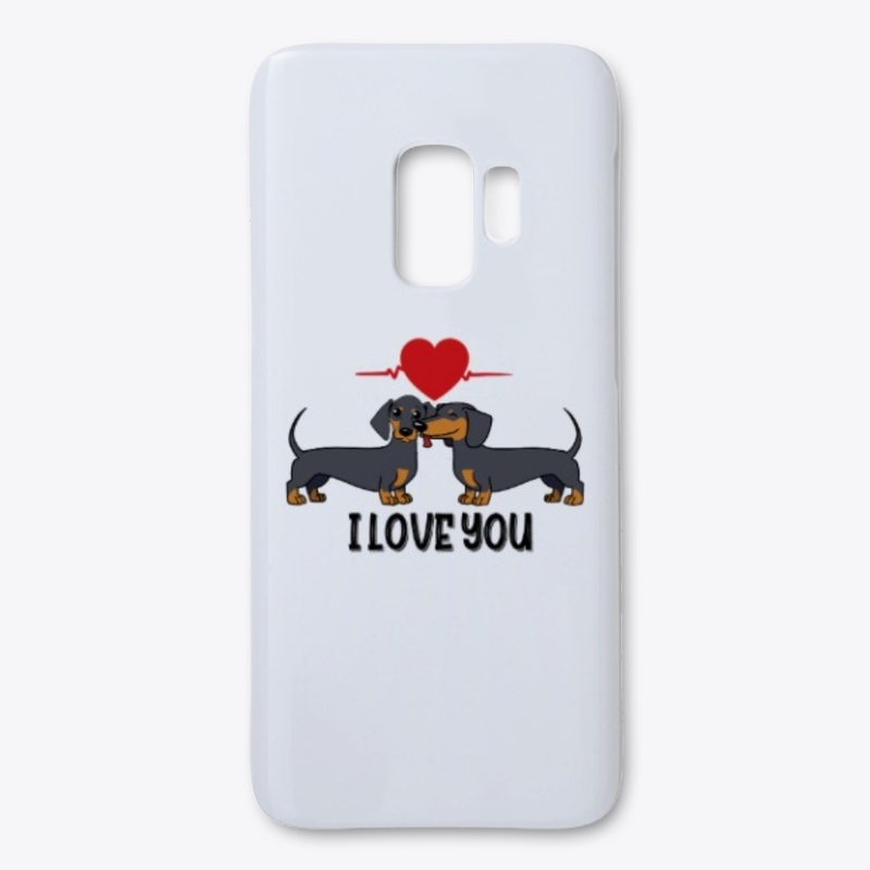 I Love You Cute Dachshund Couple