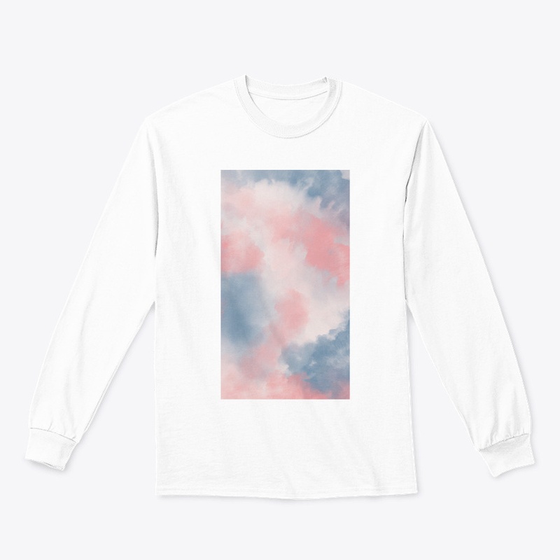 Minimal art:  Blue, pink & white