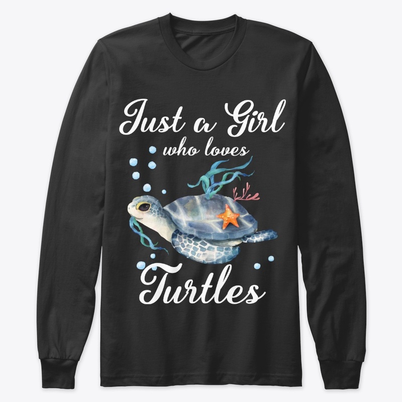 Girl Loves Turtles Watercolor Style