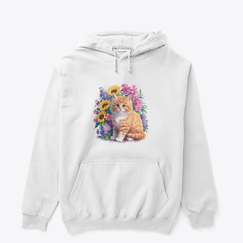 Kitten Amid the Cherry t-shirt design