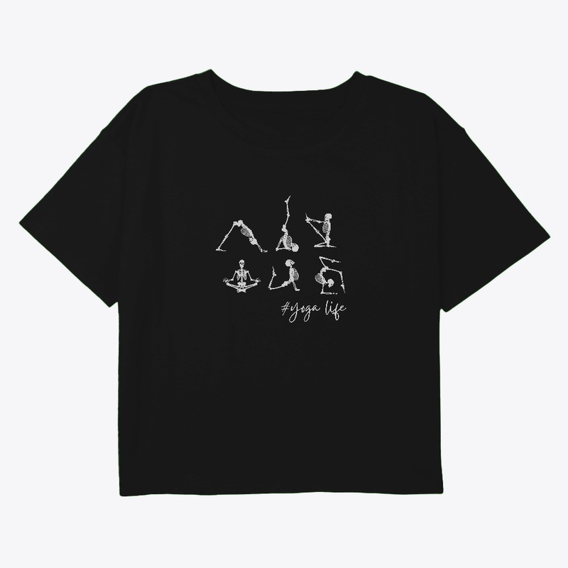 Yoga Life Skeleton with white characters