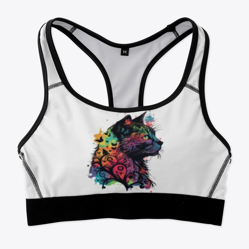 Abstract Colorful Cat