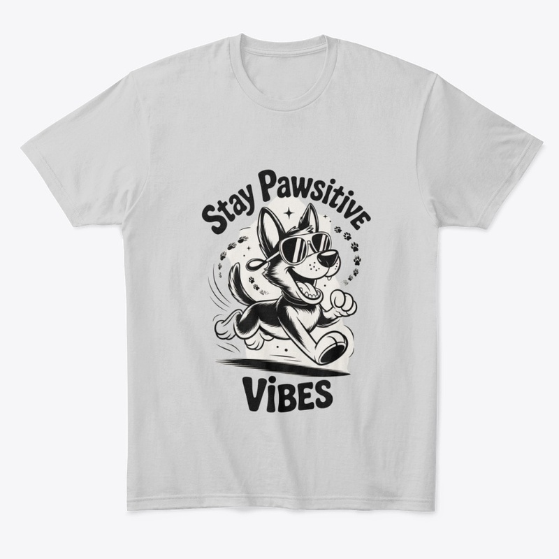 Retro German Shepherd Stay Pawsitive Tee