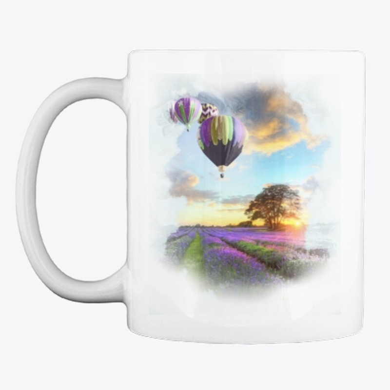 sunset view of hot air balloon