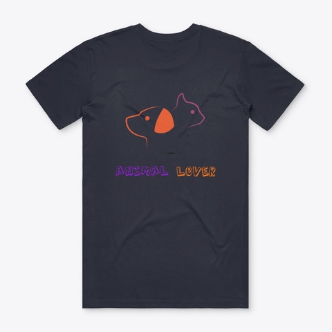 Cat And Dog Pet Lover Navy Kaos Back