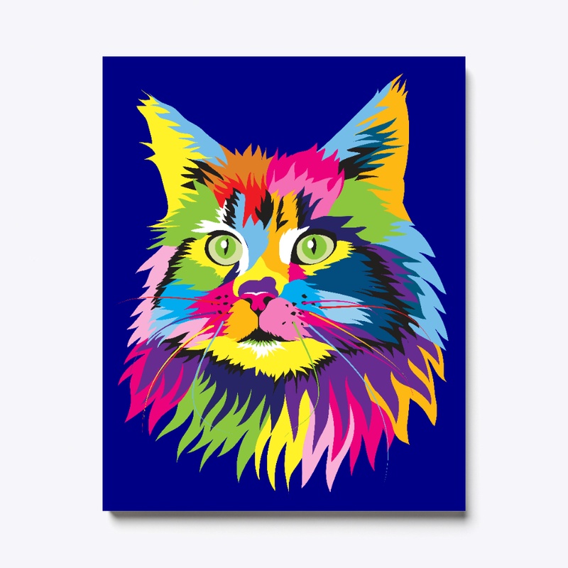 Cat on a canvas - colorful persian cat
