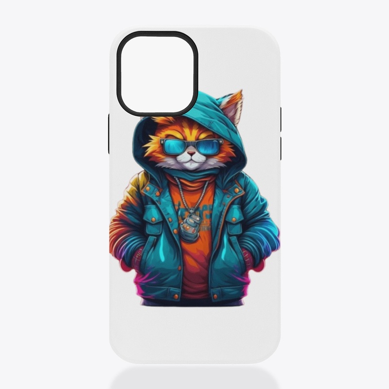 Trendy cool cat with wearing eyeglasses