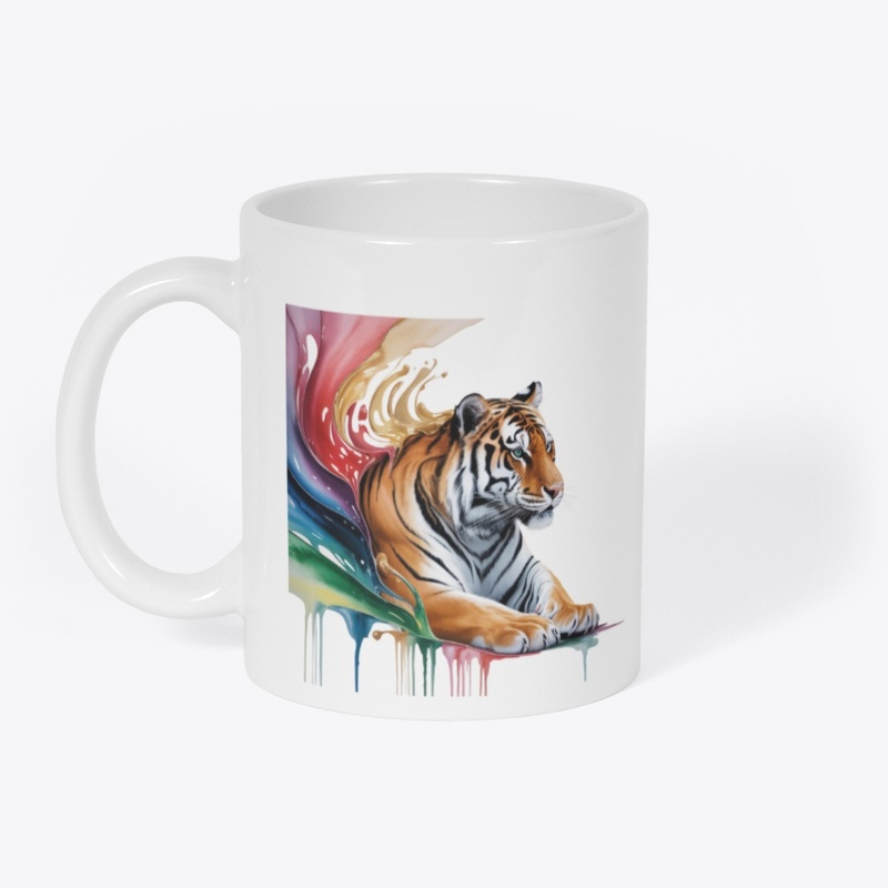 Tiger Emerging from Vibrant Paint Splash