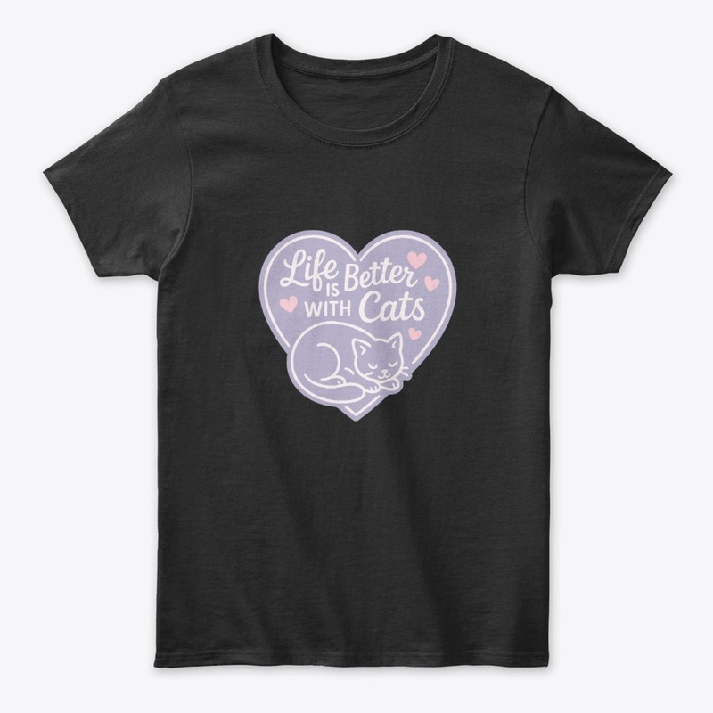 Life Is Better With Cats Purple Heart 