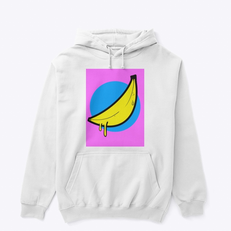 Pink banana graphic pull over