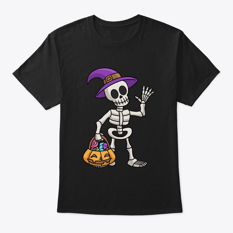 Halloween Skeleton with pumpkin basket