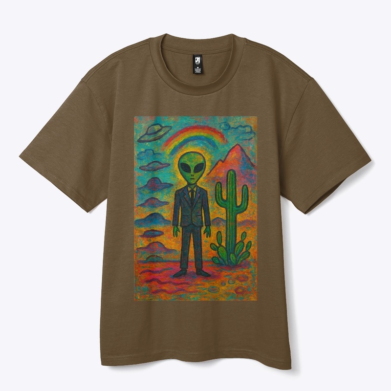 Outsider with Cactus and Rainbow
