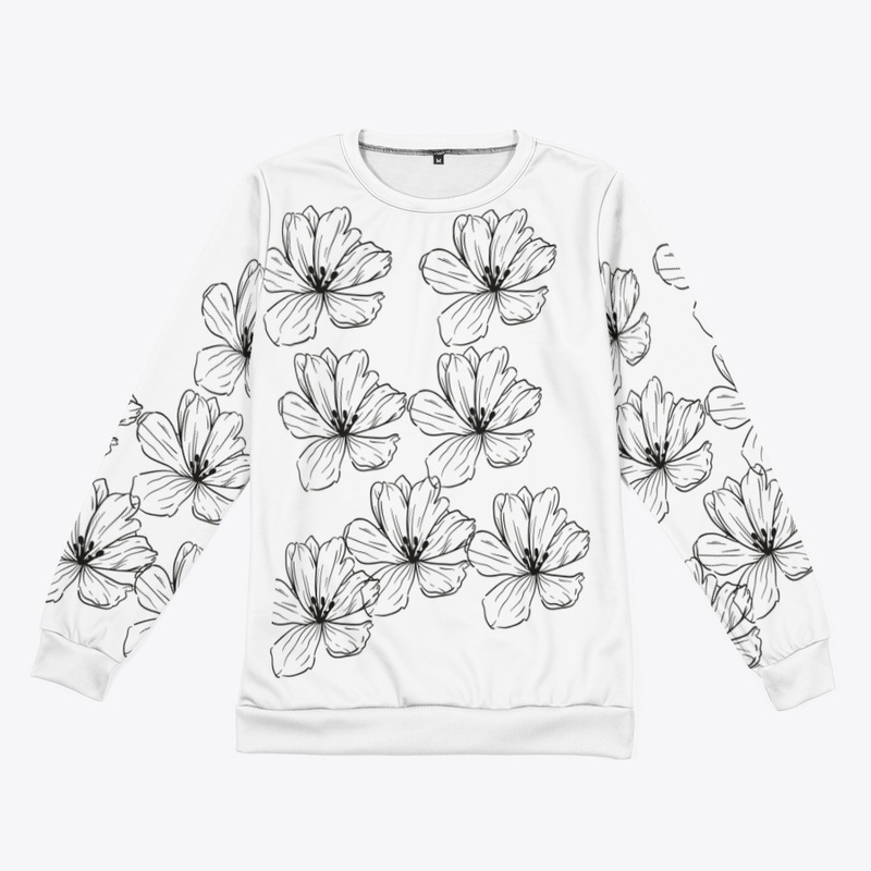 Line detail flower Sweatshirt