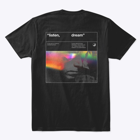 Dream   Alan Watts Black T-Shirt Back