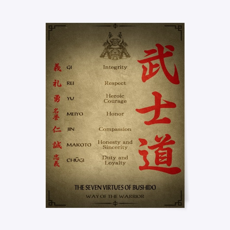 Samurai poster seven virtues of bushido