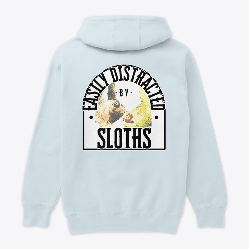 easily distracted by sloths with logo 