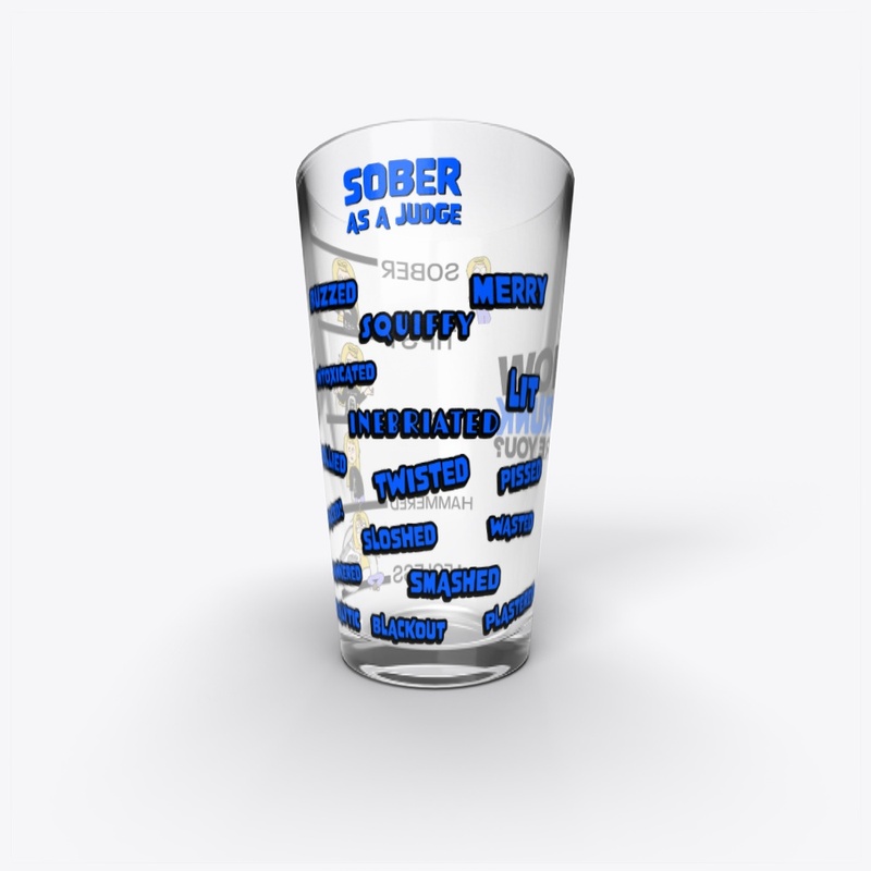 Drinking Vocabulary Pint Glass (Blue)