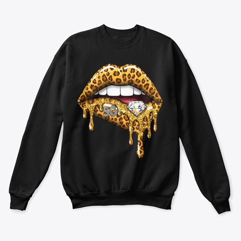 Leopard Lips Diamond Gold Drip
