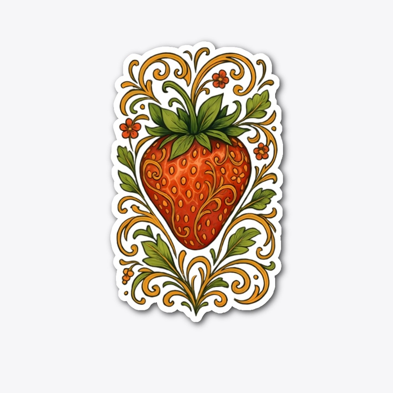 Ornate Strawberry Design Art