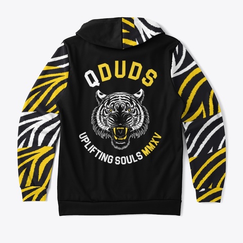 Qduds Golden Tiger Series 01 Black T-Shirt Back