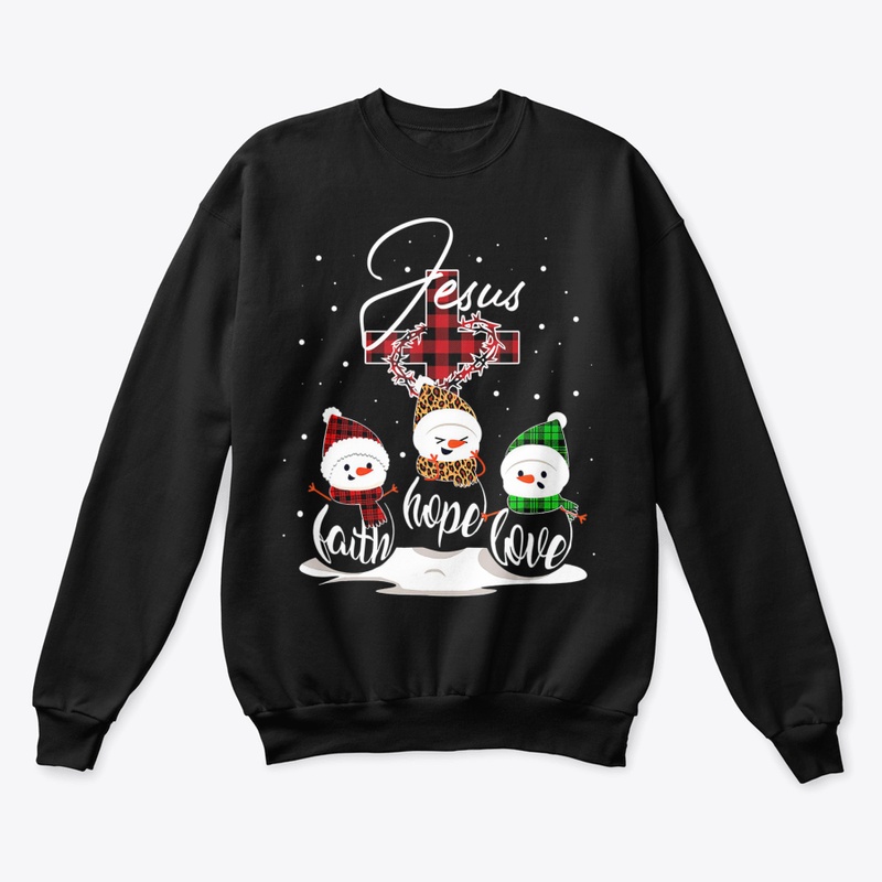 JESUS FAITH HOPE LOVE SNOWMAN CHRISTMAS