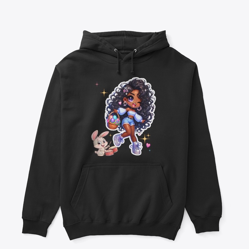 Cartoon Easter Girl Cute Bunny