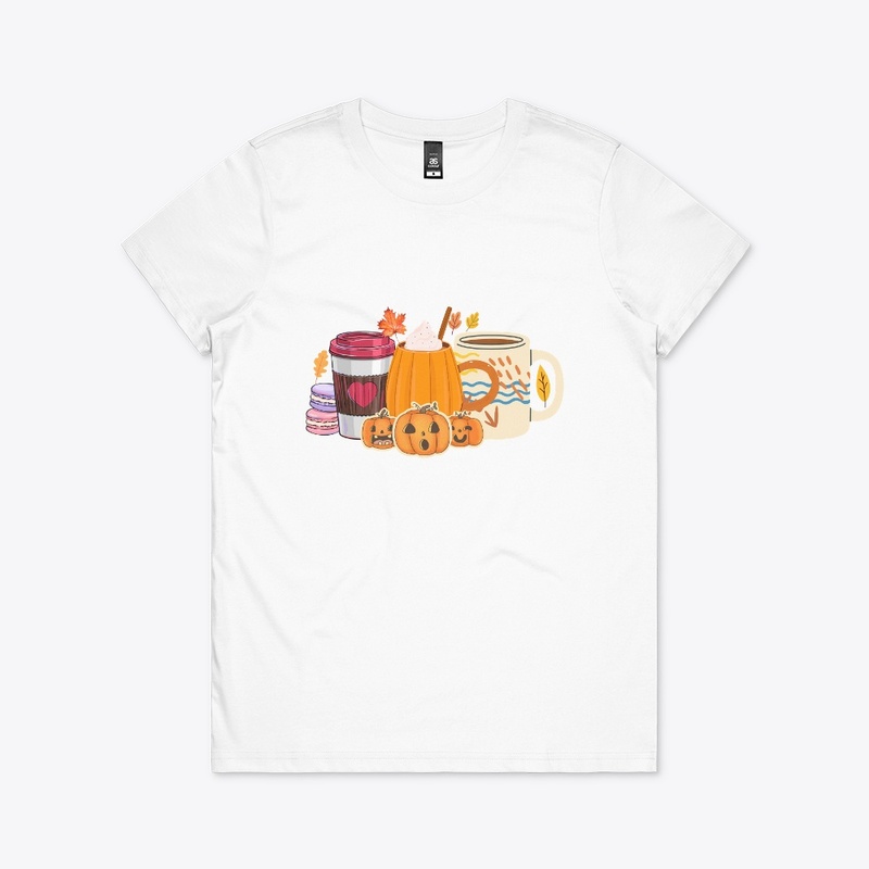 Fall Coffee Shirts, Cute Pumpkins Tshirt