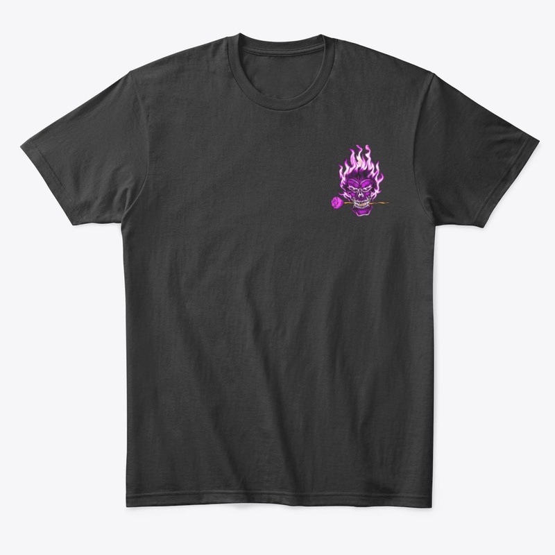 "Black Flaming Skull Tee" 
