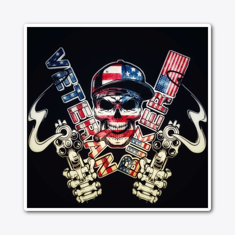 Veteran Biker Die Cut Sticker 
