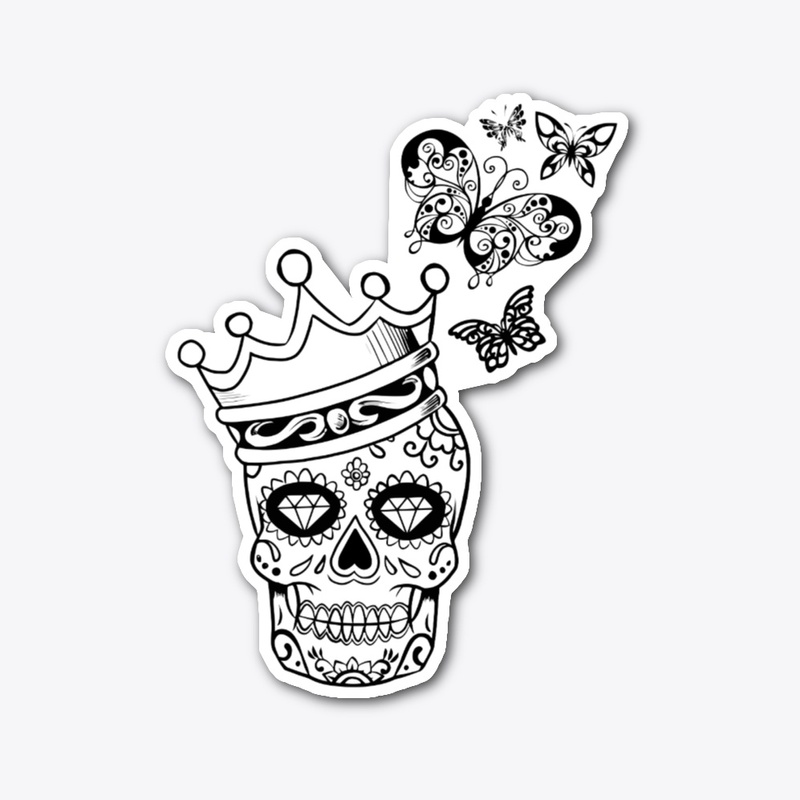 BUTTERFLY DIAMOND EYE KING SKULL TSHIRT