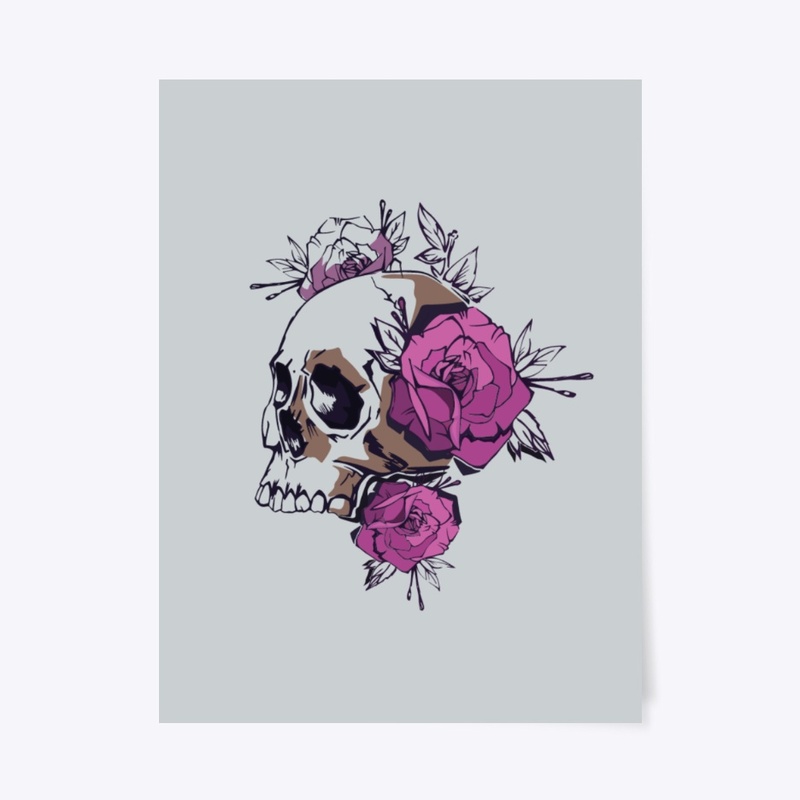 Rose and Skull Tattoo Inspired Design