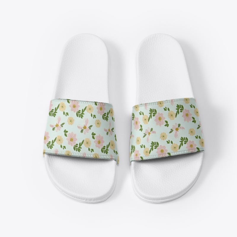 Blue Pink Floral Pattern