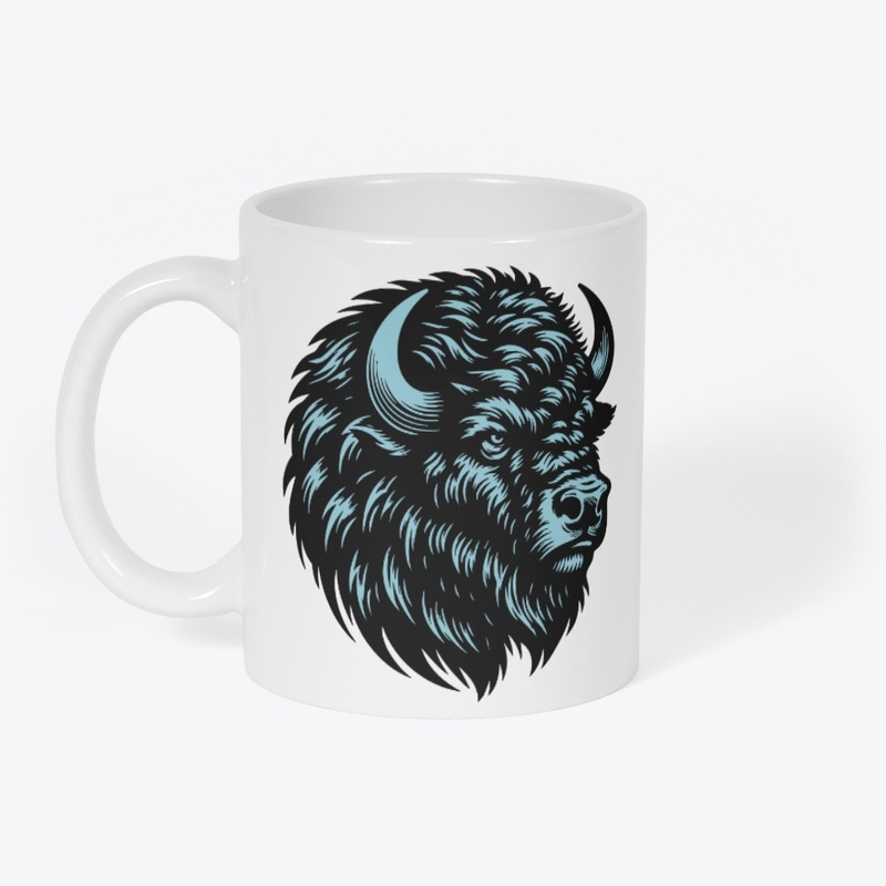 Powerful Bison Head Design