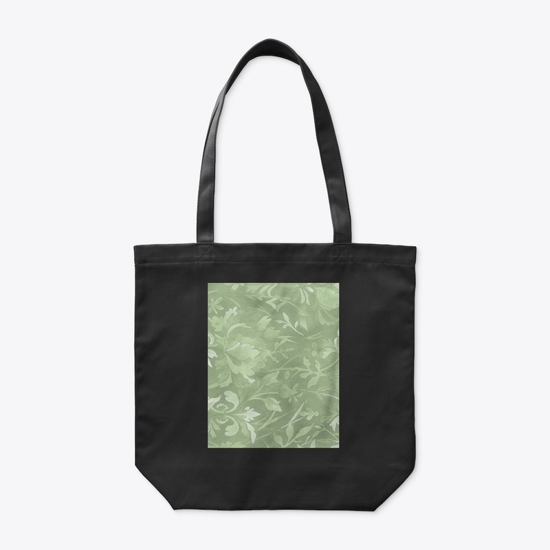 Sage Green Arts & Crafts Floral Pattern 