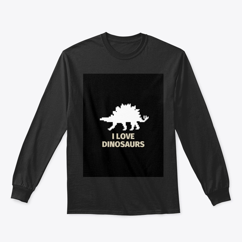 Pixel Art Dinosaur 10 Black