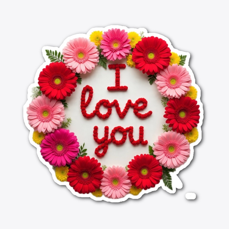 I Love You Floral Circle Tee 💖