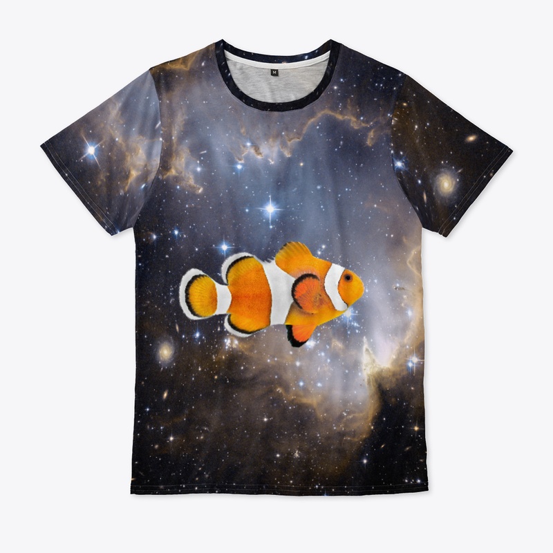 Clownfish Swimming Through Space T-Shirt