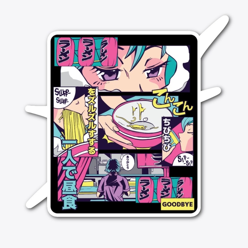 Anime Vaporwave Ramen Shop