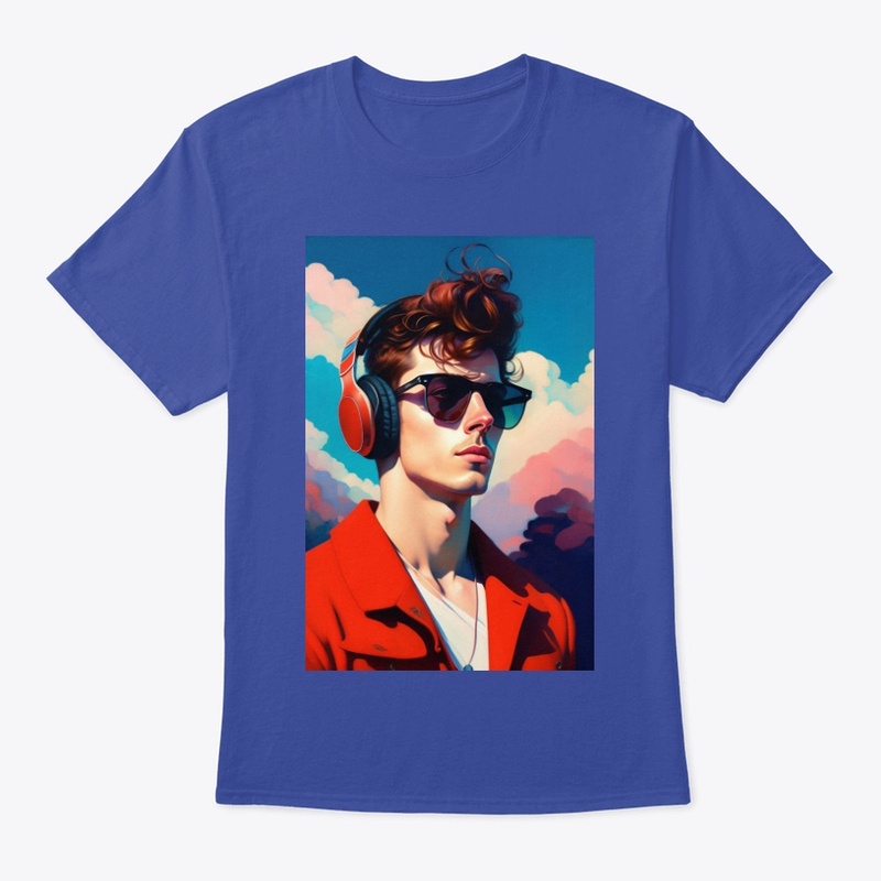 A men listening to music headphones sun 