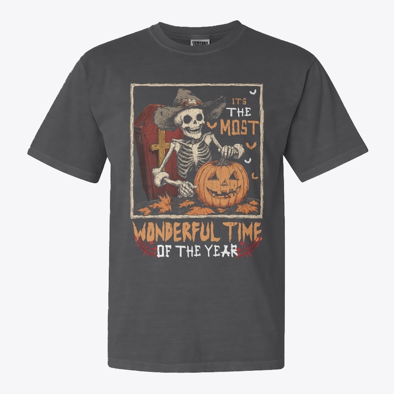 Skeleton Pumpkin Halloween Fun Tee